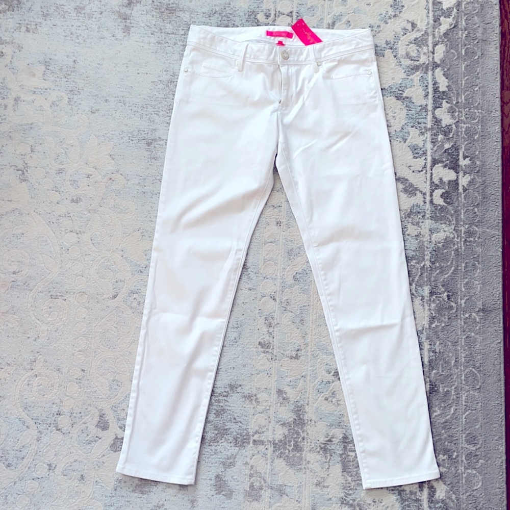 Lilli Pulitzer, White Skinny Jeans, Size 8, NWT